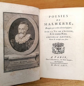 MALHERBE (François). | Poésies de Malherbe, rangées par ordre chronologique, avec la vie de l'auteur & de courtes notes par [Anne-Gabriel Meusnier de Querlon].