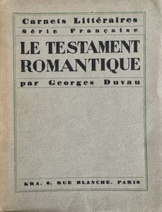 DUVAU (Georges). | Le testament romantique. Roman.