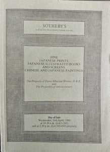 SOTHEBY'S | Catalogue of Fine Japanese Prints, Japanese Illustrated Books, Japanese Screens, Japanese Paintings and Drawings, and Chinese Paintings... 2nd April 1980.