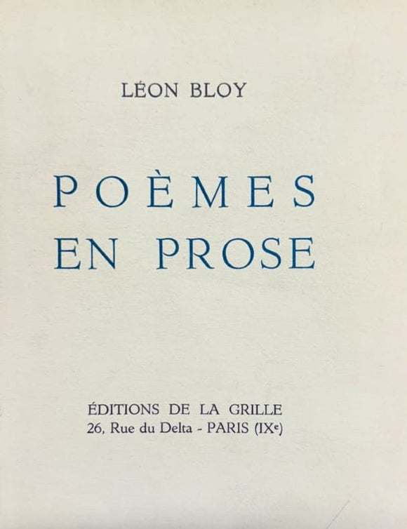 BLOY (Léon). | Poèmes en prose.