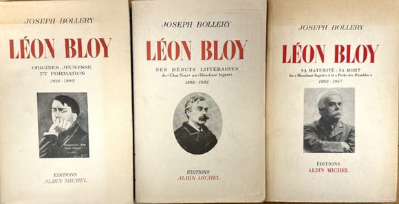 BLOY (Léon) BOLLERY (Joseph). | Léon Bloy. Tome I : origines, jeunesse et formation (1846-1882). Tome II : ses débuts littéraires, du 