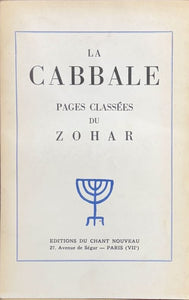 PAULY (Jean de). | La Cabbale. Pages classées du Zohar.