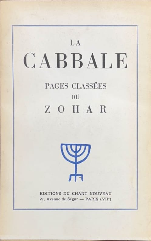 PAULY (Jean de). | La Cabbale. Pages classées du Zohar.