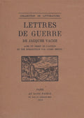 VACHE (Jacques). | Lettres de guerre avec un dessin de l'auteur et une introduction par André Breton.