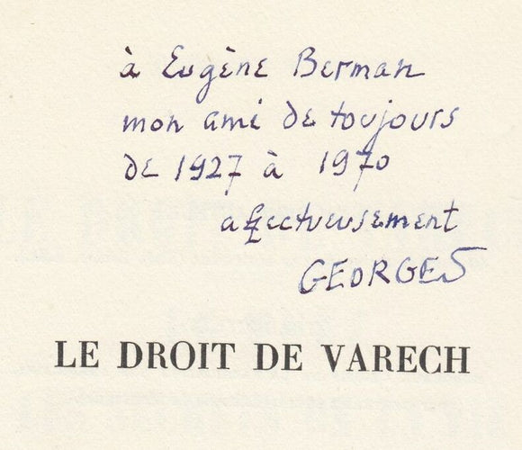 HUGNET (Georges). | Le droit de Varech. Précédé par Le Muet ou les secrets de la vie. Illustré de cinq lithographies par Eugène Berman.