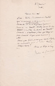 GONCOURT (Jules de). | Lettre autographe signée.