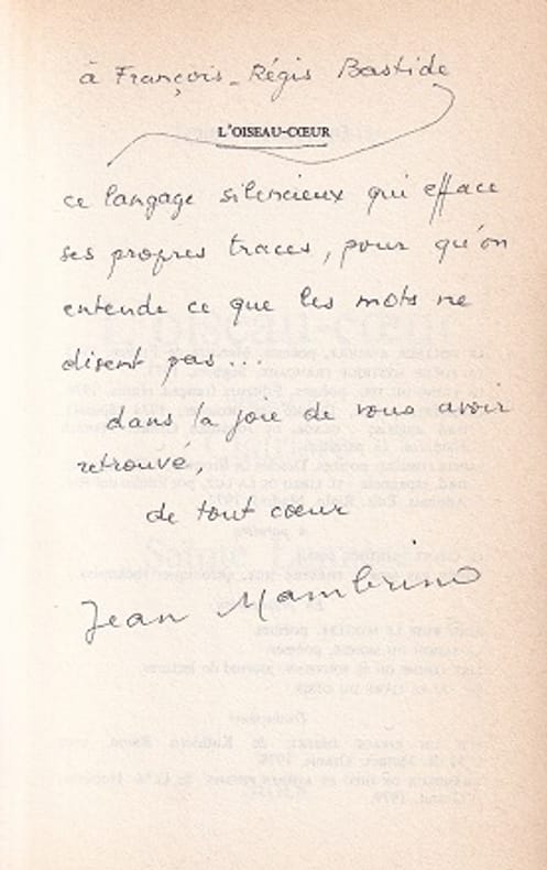 MAMBRINO (Jean). | L'oiseau-coeur précédé de Clairière et Sainte Lumière.