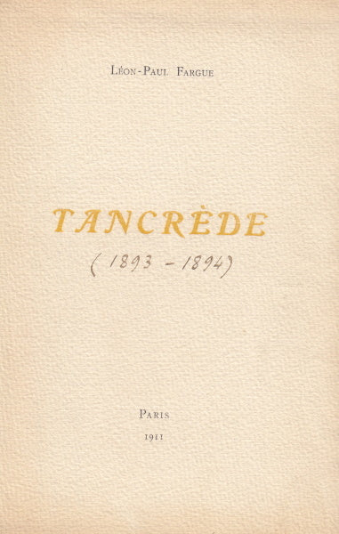 FARGUE (Léon-Paul). | Tancrède.