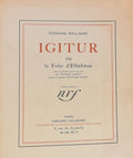 MALLARME (Stéphane). | Igitur ou la folie d'Elbehnon.