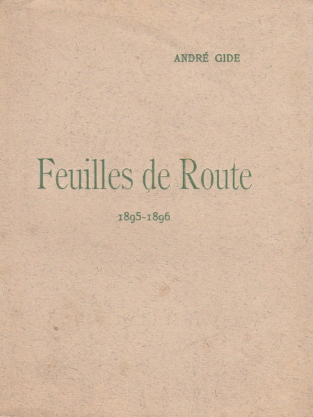 GIDE (André). | Feuilles de route (1895-1896).