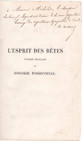 TOUSSENEL (Alphonse). | L'Esprit des bêtes. Vénerie française et zoologie passionnelle.