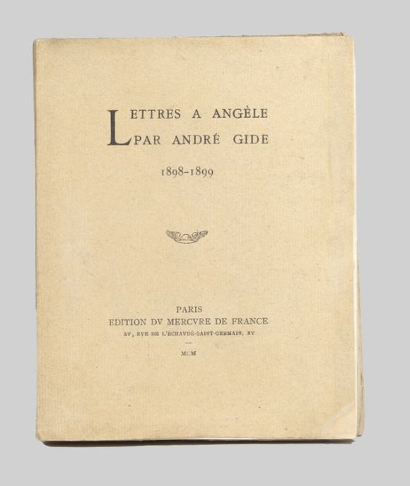 GIDE (André). | Lettres à Angèle. 1898-1899.